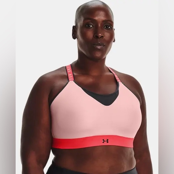 Under Armour Other - Under Armour Pink Infinity High Blocked Fitted Padded Sports Bra Size 1x